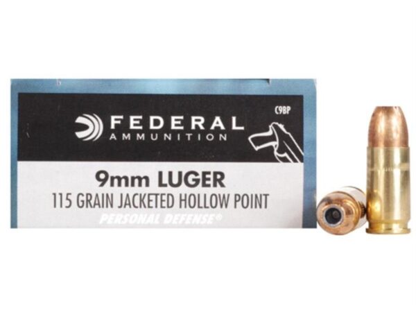 Federal Personal Defense 9mm Luger 115 Gr. JHP- Box of 20