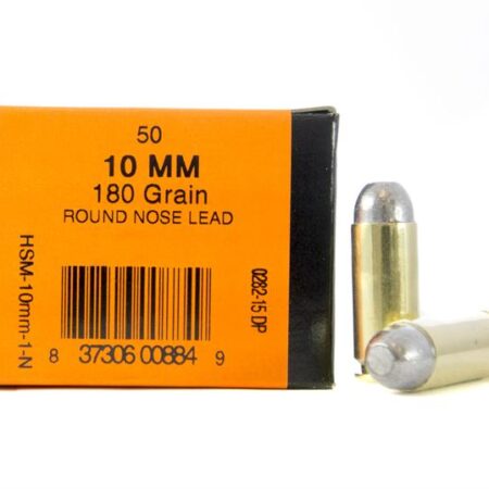 HSM 10mm Auto 180 Gr. Lead Round Nose- Box of 50