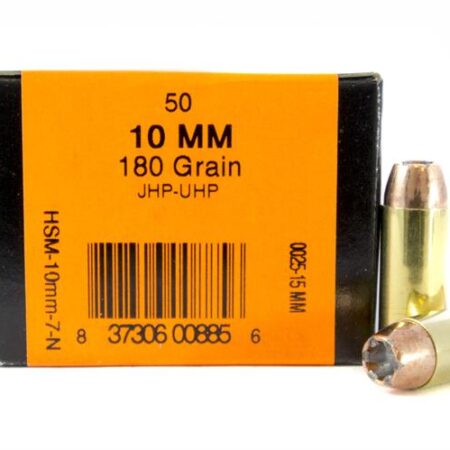HSM 10mm Auto 180 Gr. Speer JHP-UHP- Box of 50