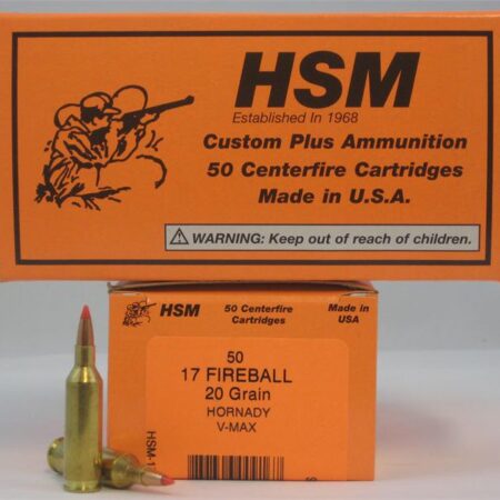 HSM .17 Fireball 20 Gr. Hornady V-MAX- Box of 50