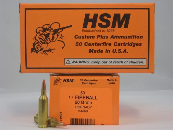 HSM .17 Fireball 20 Gr. Hornady V-MAX- Box of 50