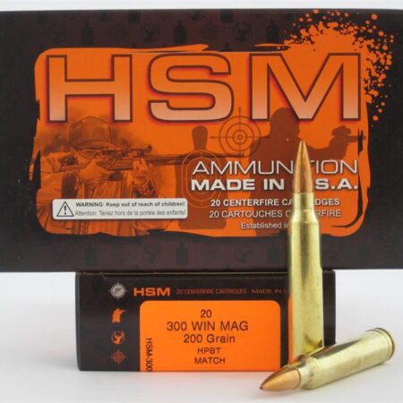 HSM .300 Winchester Magnum 200 Gr. HPBT Match- Box of 20