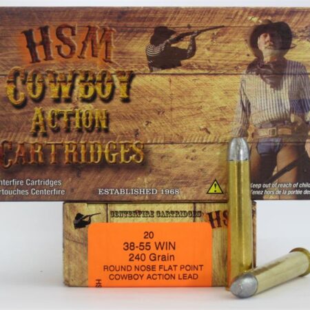 HSM .38-55 Winchester (WCF) 240 Gr. Round Nose Flat Point "Cowboy Action" Lead- Box of 20