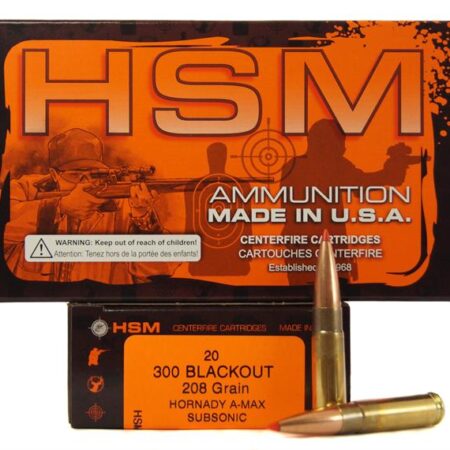 HSM .300 AAC Blackout 208 Gr. Hornady A-Max Subsonic- Box of 20