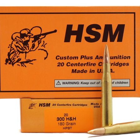HSM .300 H&H Magnum 180 Gr. Hollow Point Boat Tail- Box of 20