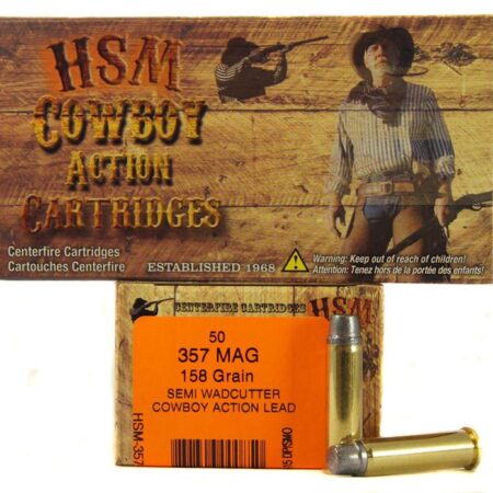 HSM .357 Magnum 158 Gr. Semi-Wadcutter "Cowboy Action" Lead- Box of 50