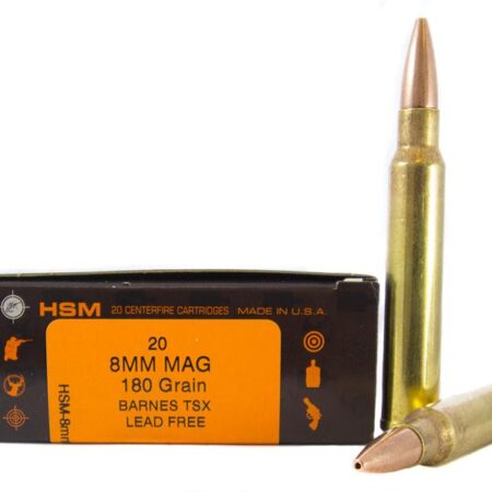 HSM 8mm Remington Magnum 180 Gr. Barnes TSX Hollow Point- Lead-Free- Box of 20