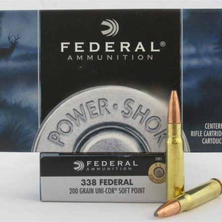 Federal Power-Shok .338 Federal 200 Gr. Uni-Cor Soft Point- Box of 20