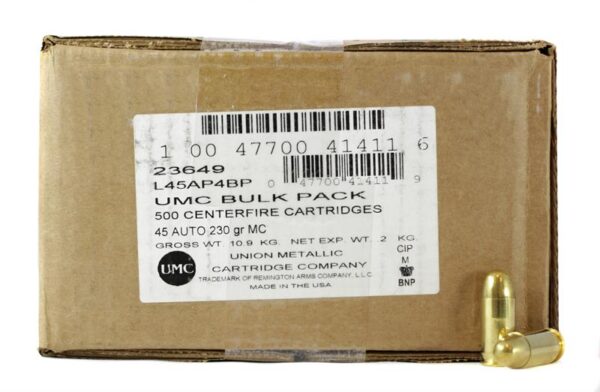 Remington UMC .45 ACP 230 Gr. Full Metal Jacket- Bulk Pack of 500