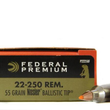 Federal Premium V-Shok .22-250 Remington 55 Gr. Nosler Ballistic Tip- Box of 20