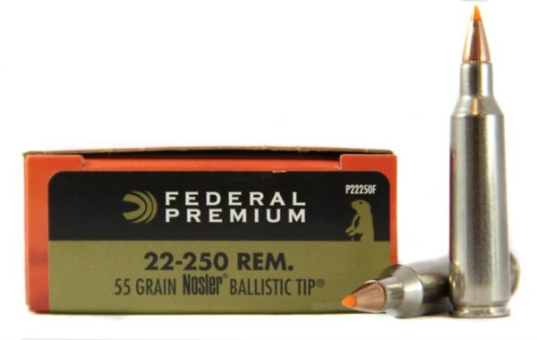 Federal Premium V-Shok .22-250 Remington 55 Gr. Nosler Ballistic Tip- Box of 20