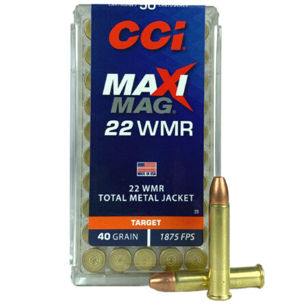 CCI Maxi-Mag .22 Winchester Magnum Rimfire (WMR) 40 Gr. Total Metal Jacket- Box of 50