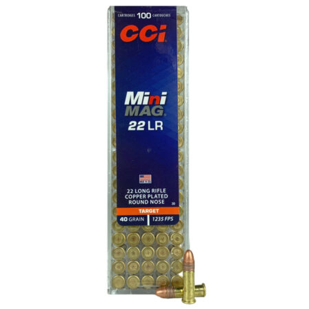 CCI Mini-Mag High Velocity .22 Long Rifle 40 Gr. Plated Lead Round Nose- Box of 100