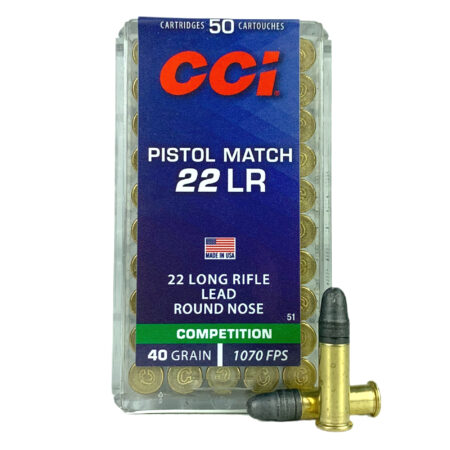 CCI Pistol Match .22 Long Rifle 40 Gr. Lead Round Nose- Box of 50