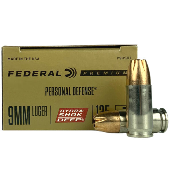 Federal Premium Personal Defense 9mm Luger 135 Gr. Hydra-Shok DEEP Jacketed Hollow Point- Box of 20