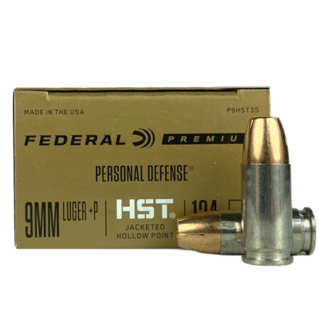 Federal Premium Personal Defense 9mm Luger +P 124 Gr. HST Jacketed Hollow Point- Box of 20