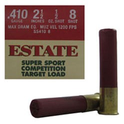 Estate Super Sport Competition .410 Bore 2-1/2" 1/2 oz #8 Shot- Box of 25- SS4108
