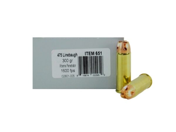 Underwood .475 Linebaugh 300 Gr. Lehigh Defense Xtreme Penetrator- Lead Free- Box of 20