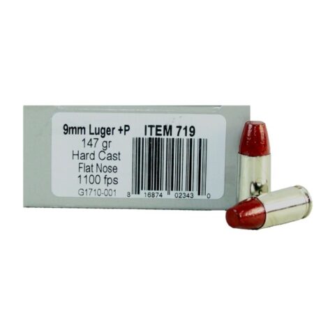 Underwood 9mm Luger +P 147 Gr. Hi-Tek Hard Cast Flat Nose- Box of 20