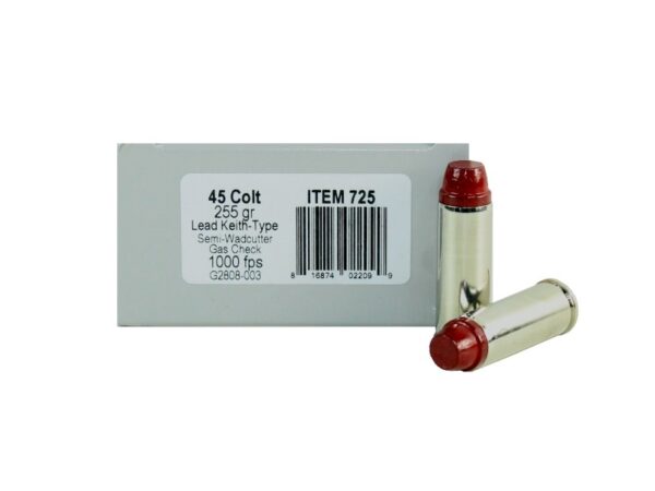 Underwood .45 Long Colt 255 Gr. Lead Keith-Type Semi-Wadcutter- Gas Check- Box of 20