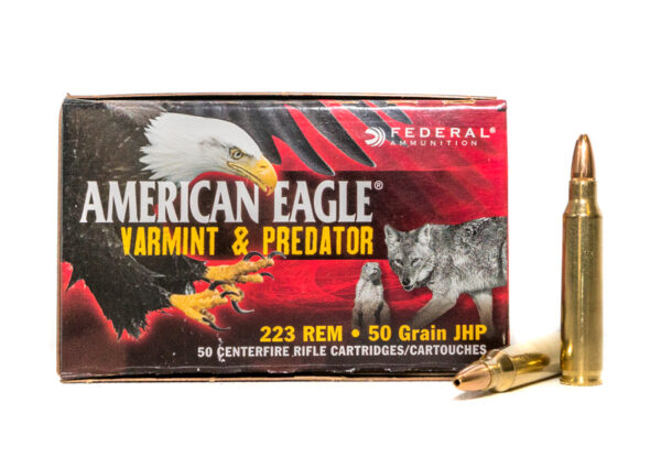 Federal American Eagle Varmint & Predator .223 Remington 50 Gr. Jacketed Hollow Point- Box of 50