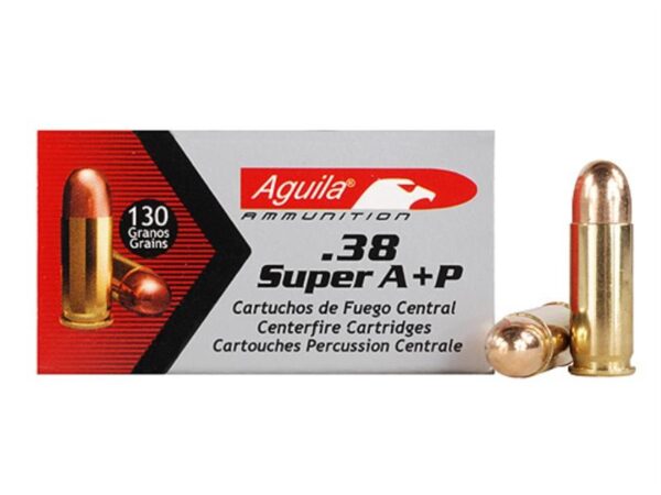 Aguila .38 Super + P 130 Gr. Full Metal Jacket- Box of 50