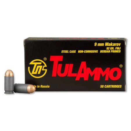 TulAmmo 9x18 Makarov 92 Gr. Full Metal Jacket- Box of 50