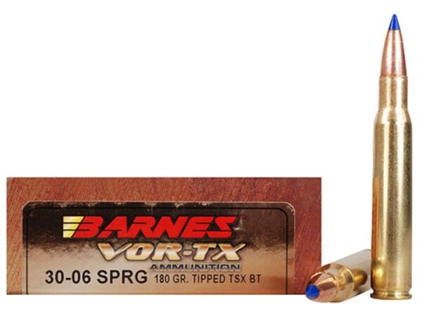 Barnes VOR-TX  30-06 Springfield 180 Gr Tipped TSX Boat Tail  Box of 20