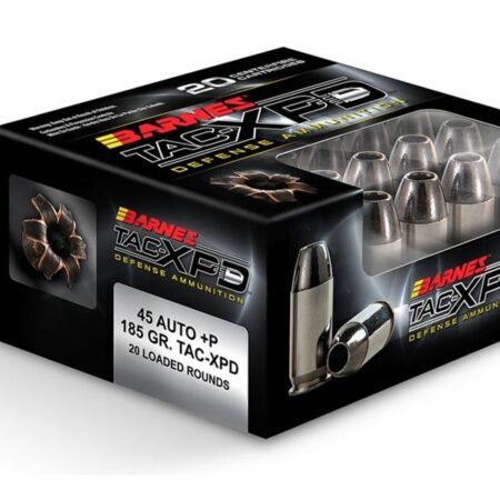Barnes TAC-XPD .45 ACP 185 Gr. TAC-XP +P Hollow Point Lead-Free- Box of 20