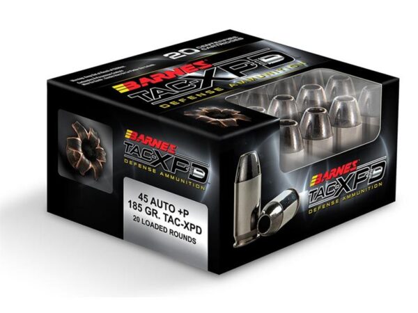 Barnes TAC-XPD .45 ACP 185 Gr. TAC-XP +P Hollow Point Lead-Free- Box of 20