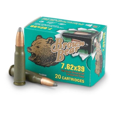 Brown Bear 7.62x39 125 Gr. Soft Point- Polymer Coated- Case of 500