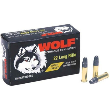 Wolf Match Target .22 Long Rifle 40 Gr. Lead Round Nose- Box of 50