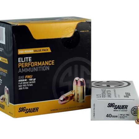 SIG SAUER Elite Performance .40 S&W 180 Gr. Full Metal Jacket- Box of 200