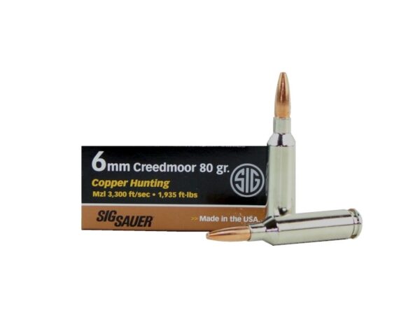 SIG SAUER Elite Performance 6mm Creedmoor 80 Gr. Copper Hunting - Lead-Free Expanding- Box of 20