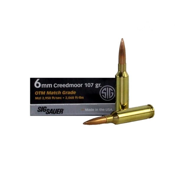 SIG SAUER Elite Performance Match Grade 6mm Creedmoor 107 Gr. Open Tip Match- Box of 20