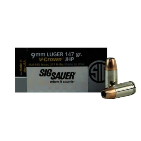 SIG SAUER Elite Performance 9mm Luger 147 Gr. V-Crown JHP- Box of 50
