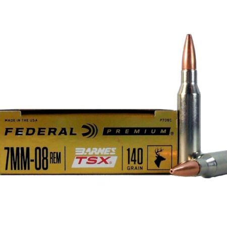 Federal Premium 7mm-08 Remington 140 Gr. Barnes TSX Hollow Point Boat Tail- Lead-Free- Box of 20