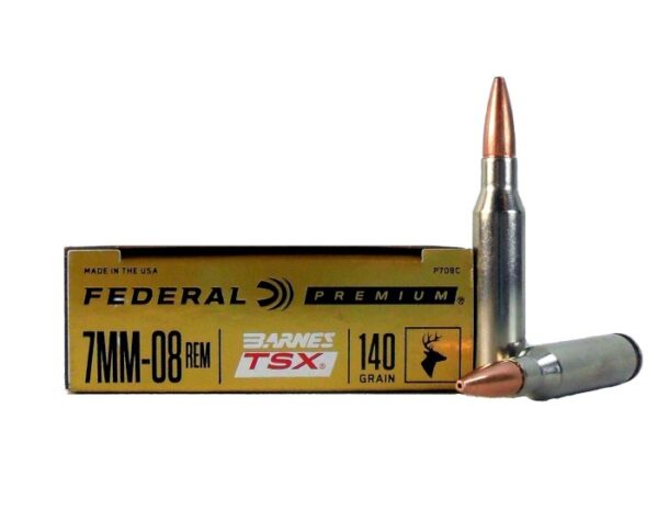 Federal Premium 7mm-08 Remington 140 Gr. Barnes TSX Hollow Point Boat Tail- Lead-Free- Box of 20