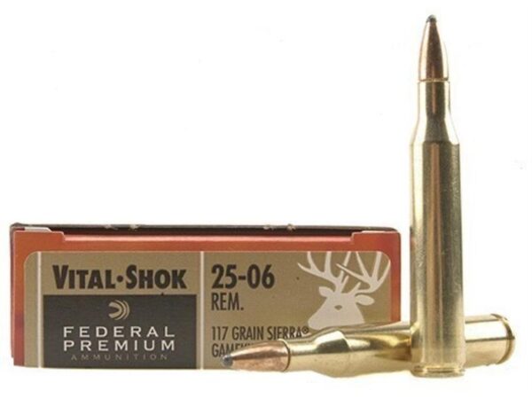 Federal Premium Vital-Shok .25-06 Remington 117 Gr. Sierra GameKing BTSP- Box of 20