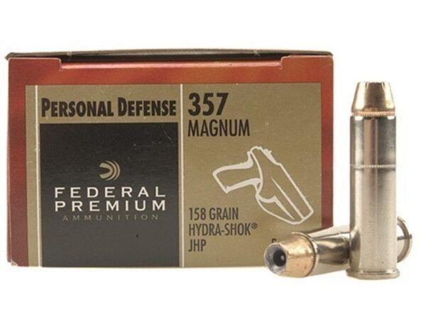 Federal Premium Personal Defense .357 Magnum 158 Gr. Hydra-Shok Jacketed Hollow Point- Box of 20