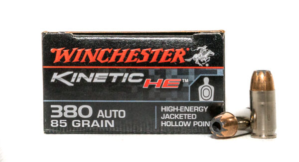Winchester Kinetic HE .380 ACP 85 Gr. High-Energy Jacketed Hollow Point- Box of 20
