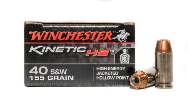 Winchester Kinetic HE .40 S&W 155 Gr. High-Energy Jacketed Hollow Point- Box of 20