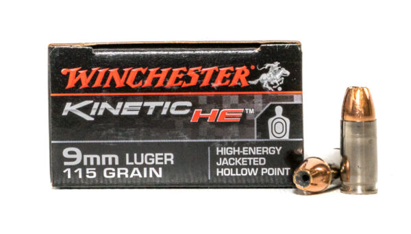 Winchester Kinetic HE 9mm Luger 115 Gr. High-Energy JHP- Box of 20