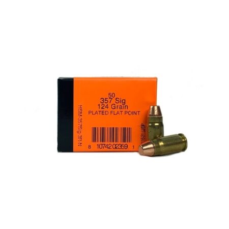 HSM .357 Sig 124 Gr. Plated Flat Point- Box of 50