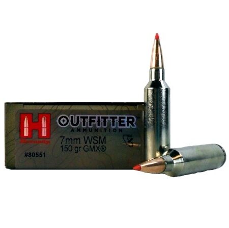 Hornady Outfitter 7mm Winchester Short Magnum (WSM) 150 Gr. GMX Boat Tail- Lead-Free- Box of 20
