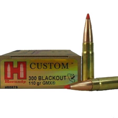 Hornady Custom .300 AAC Blackout 110 Gr. GMX Boat Tail- Lead-Free- Box of 20