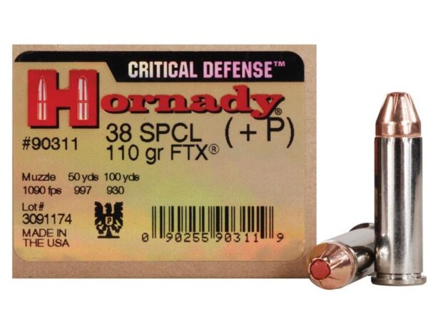 Hornady Critical Defense .38 Special +P 110 Gr. FTX- Box of 25