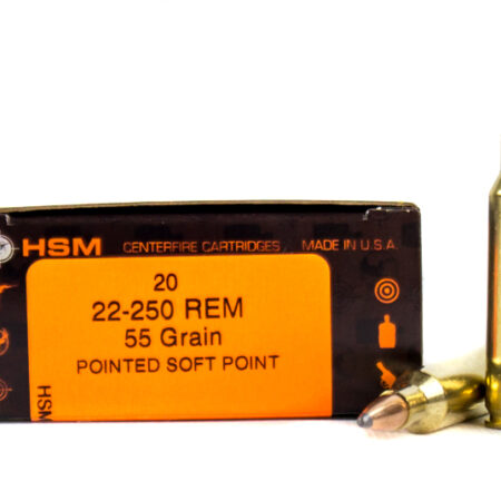 HSM .22-250 Remington 55 Gr. Pointed Soft Point- Box of 20