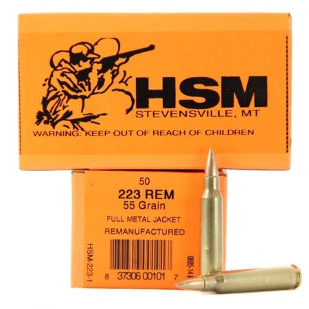 HSM Factory Blemish .223 Remington 55 Gr. Full Metal Jacket- Remanufactured- Box of 50