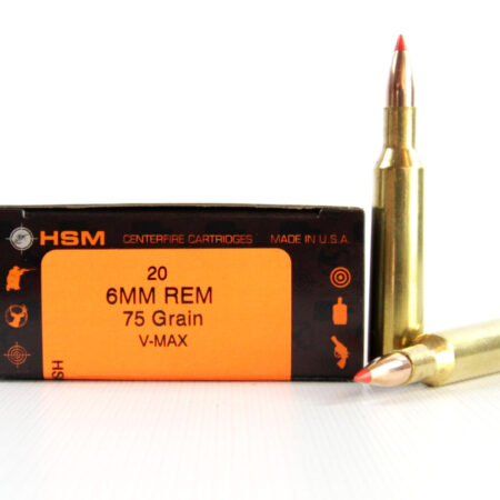 HSM 6mm Remington 75 Gr. Hornady V-Max- Box of 20